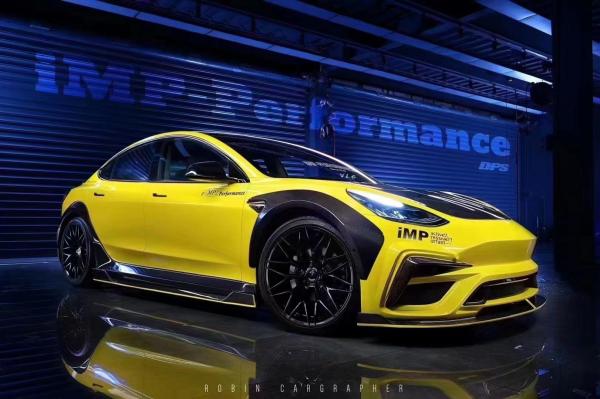 New Product  Model 3 Wide Bodyki  for the Tesla MODEL 3 Body Kit Upgrade IMP Style Front and Rear Bumper Spoilers