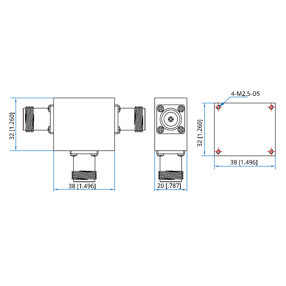 6G 2 Way Resistive RF Power Splitter Комбинатор разделитель Антенна 2W N тип