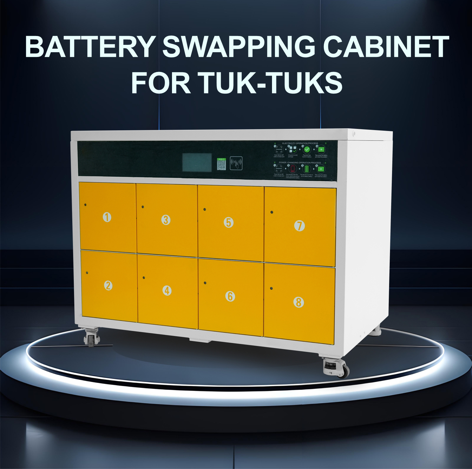 8-Slot Battery Swapping Station for 380V Tuk-tuks