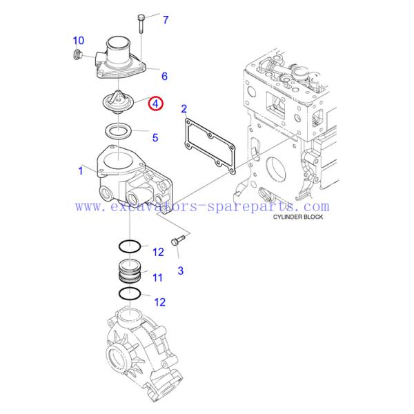 Клапан 71C 65.06402-5015 термостата экскаватора для DH220-5 DL200 DX225