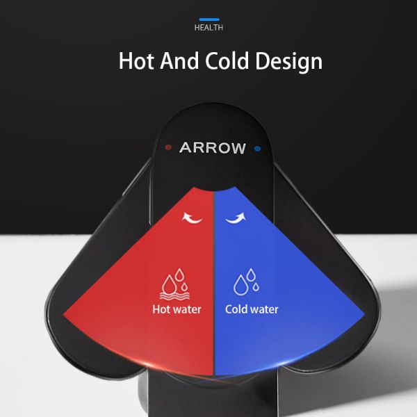 ARROW Contemporary Single Hole Deck Mounted Brass Bathroom Faucet with Ceramic Valve Core and 5 Year Warranty