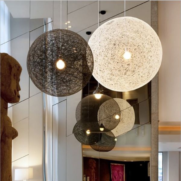 Loft Hanging Lamp Living Room Home Decoration Nordic Rattan Weaving Spherical Pendant light(WH-WP-145)