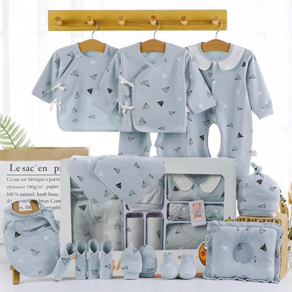 OEM 2023 new born Gift Box Set Jumpsuits 18pcs Baby Sleepwear 100% cotton new born baby clothes gift set