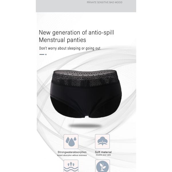 Mid-Rise Leak Proof Period Underwear XS-6XL Lace Menstrual Period Underwear