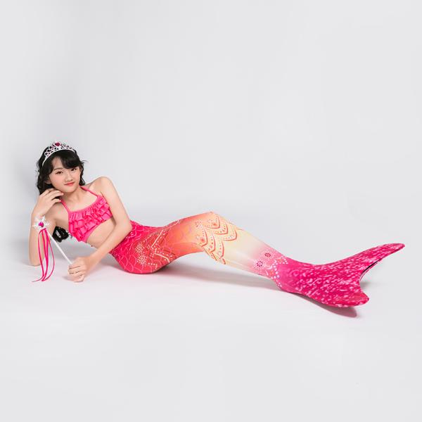 Breathable 80% Nylon + 20 Spandex Mermaid Tail For Swimming Party Toddler 110 120