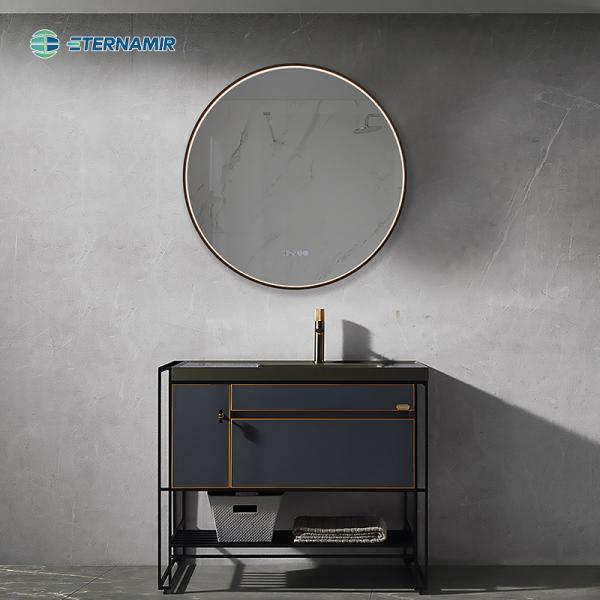 Sala de estar Banho emoldurado Espelho de parede de vidro Espelho oval transparente Decoração 100-240V 50/60HZ