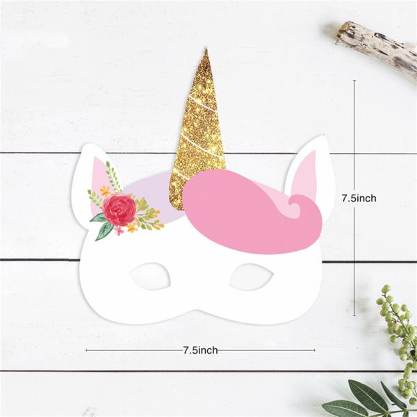 Birthday Unicorn Recycled Paper Mask For Kids 7.5 X 7.5 Inch Customized Design
