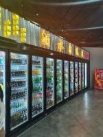 Refrigerador do supermercado das portas de vidro comerciais lisas do refrigerador cinco da bebida da cabeça grande
