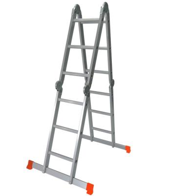Silver Aluminum Multi Purpose Ladder 4x3 High Strength Long Life Span