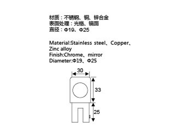 Brass Shower Room Glass Door Fitting Stainless Steel 304 Material Low Noise