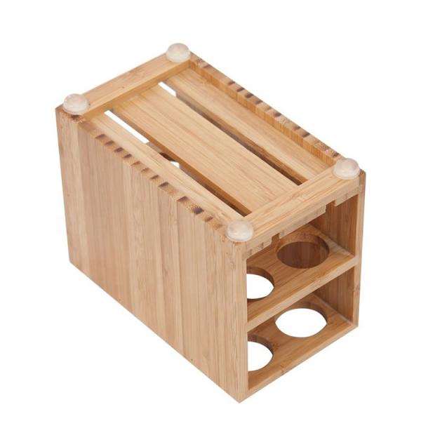 Organic Sustainable Bamboo Toothbrush Holder Toothpaste Stand For Bathroom Vanity Storage