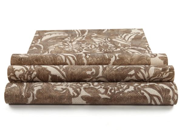 Classic Style Embossed Washable Vinyl Wallpaper with Chocolate color , CE ISO Compliant