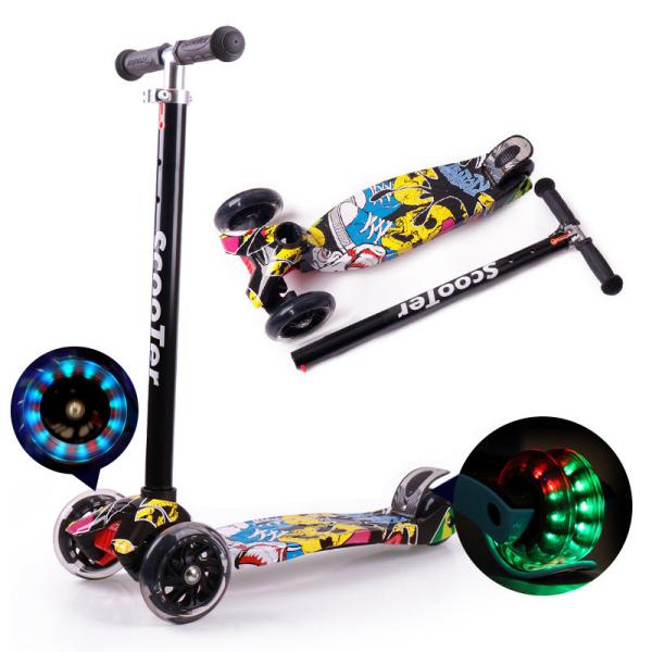 Plastic 3 Wheel Kids Kick Scooter for Outdoor Sports Riding and Fun Design