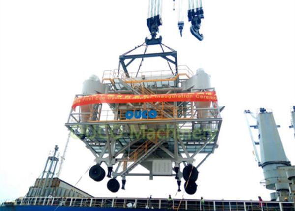 Eco Hopper  in port discharging wood pellet material handling to truck