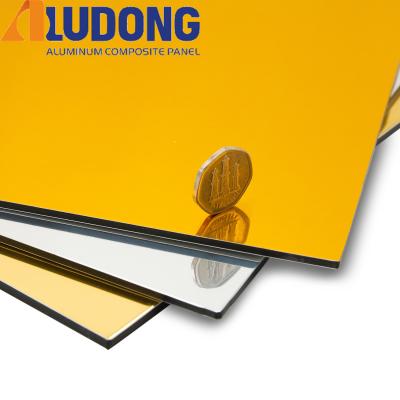 Revestimento composto de alumínio do PE do painel do espelho da prata do ouro de 3MM