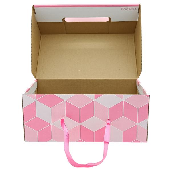 Customized Women High Heels Shipping Boxes For Leather Dress Shoes Printed Children Sneakers Sandals Packaging With Ribbon