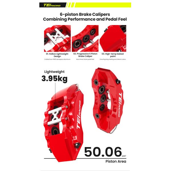 TEI P60ES Auto Brake System 6 Pot Brake Caliper 18-inch 355mm Rotor Big Brake Kit for BMW Z4 G29 GT3