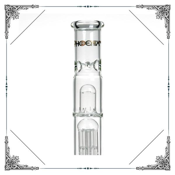 6 Arms Perc Hookah Smoking Glass Water Pipe With Phoenix Star Logo