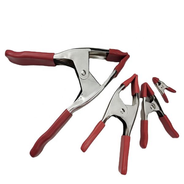 Convenient 6 INCH A-shape Metal Spring Clamps Red With Rubber Fitting Clips for Woodworking