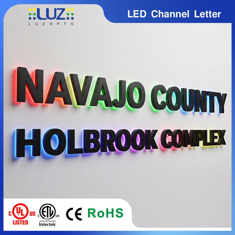Premium Aluminum Casing Smart RGB Multi Color Changing Reverse Backlit Channel Letters For Night Entertainment