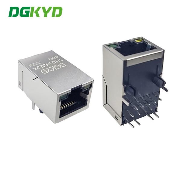 ÉTIQUETTE d'interface réseau de DGKYD311Q106AB2A4DN RJ45 VERS LE HAUT de bouclier lumineux par interface modulaire de carte PCB de Jack Single Port