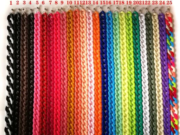 High quality fashion matte color facemask chain acrylic link masking chain for sale