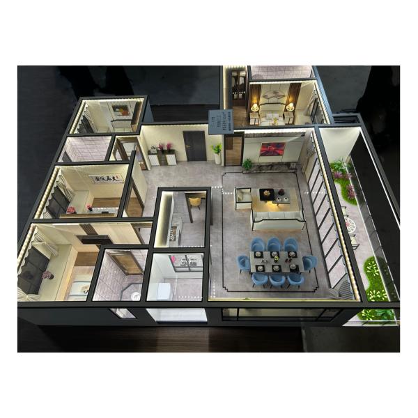 Contemporary House Interior Models 1:25 LED Illumination Interior Architecture Model