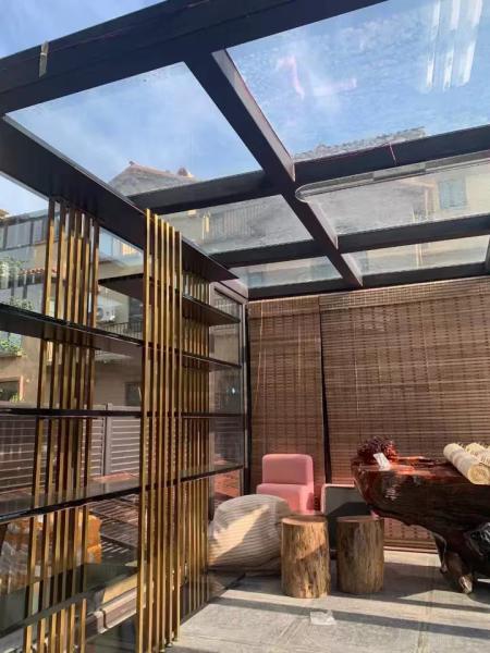 Customizable Weather Proof Glass  Sun Room Prefab Sun Room With Corner Code Connection