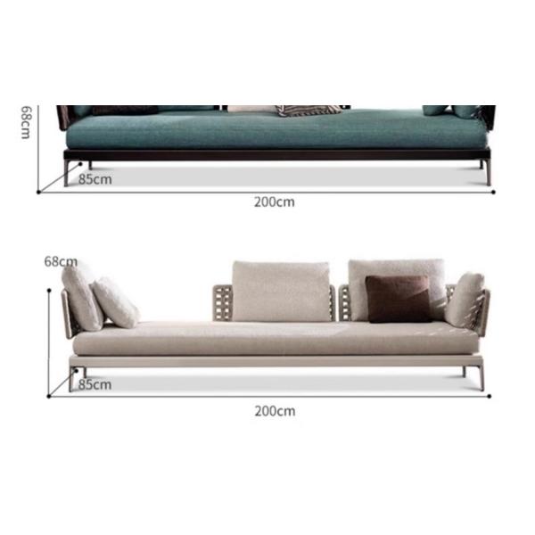 Aluminum Frame Braided Roap Rattan Outdoor Sofa And Table Set Leisure Patio Furniture