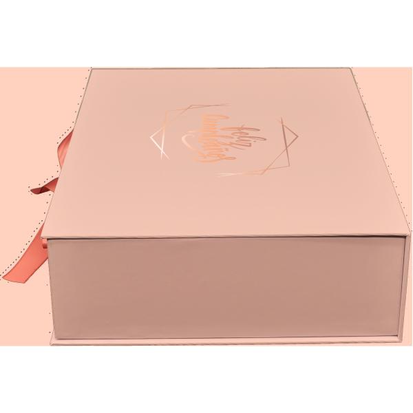 Pink Christmas 157G 2mm Cardboard Gift Boxes , Wine Accessory 5x5 Gift Box