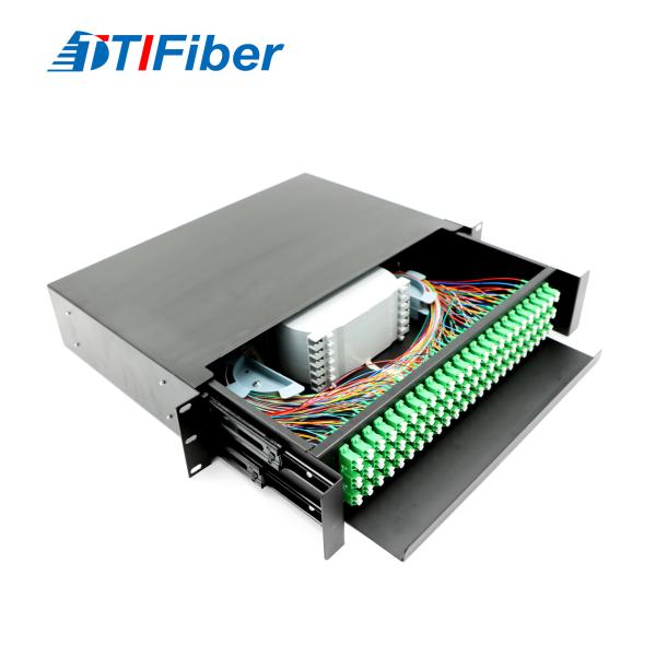 LC Type 2U Fiber Optical Patch Panel With Cold Rolled Steel Box