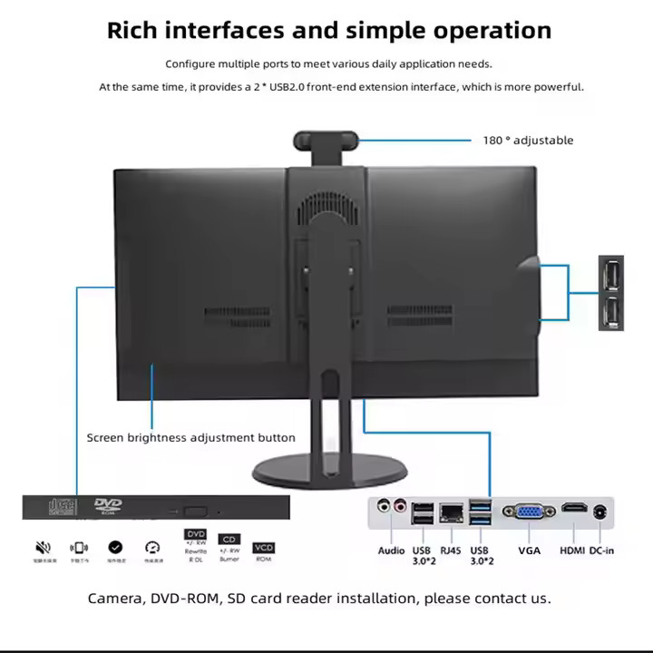 OEM All In One Desktop 23.8' FHD Touchscreen Display, Intel Core I3/I5/I7, 32 ГБ оперативной памяти, 1 ТБ SSD, Окно 10, 24 часа онлайн-сервис
