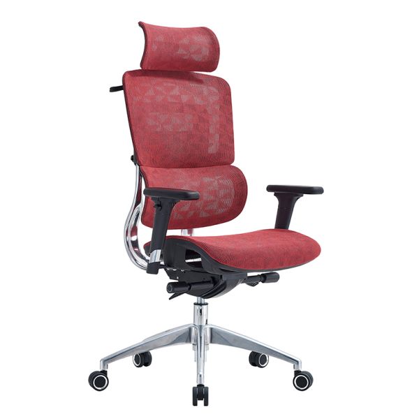 Aluminium Ergonomic Lumbar Support Office Chair with High Back