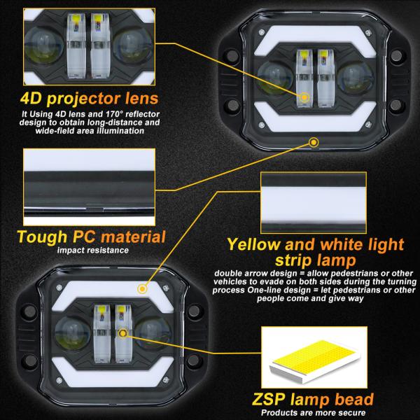 Aluminum Harley White Yellow Available Motorcycle LED Fancy Light
