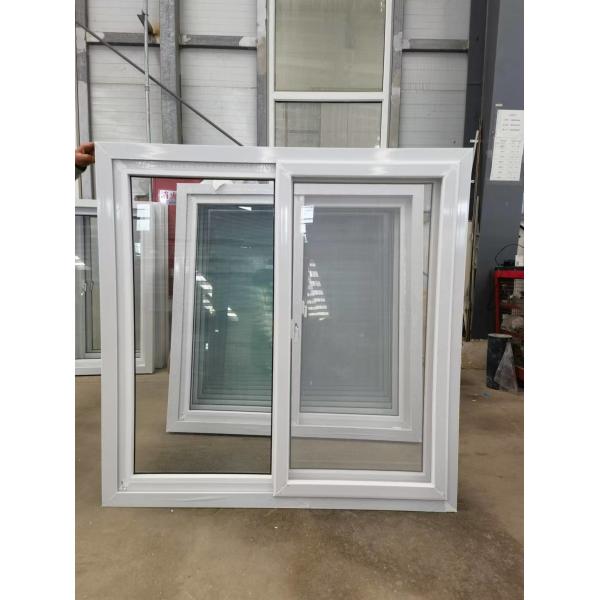 Security Conventional UPVC Sliding Windows Ultra-Smooth 80mm UPVC Slider Window With Fly Screen Fiberglass