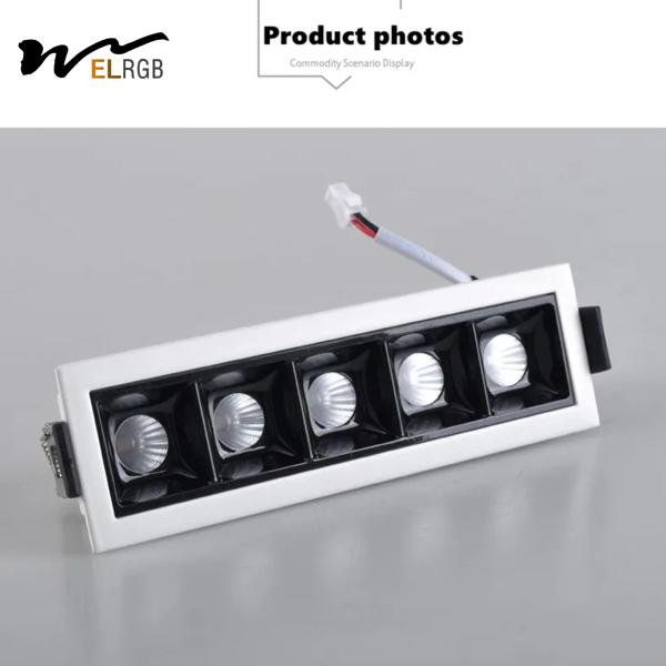 IP55 Iluminação de faixa LED de teto em repouso 7W 10W 2700K-3000K Branco quente