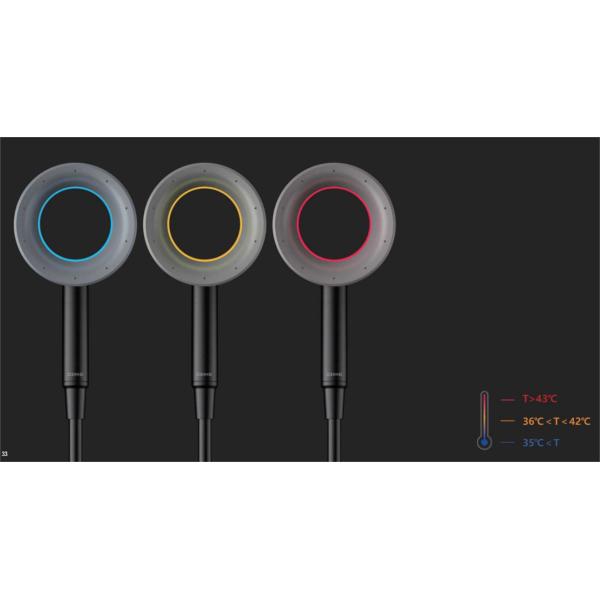 Temperature Sensing High Pressure Led Shower Head Blackened Version Guarantee 1 YEAR