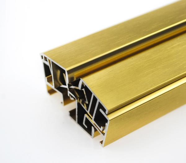 Luxury Gold / Silver Brushed Anodized Aluminum Profiles OEM Customized the Middle East Market