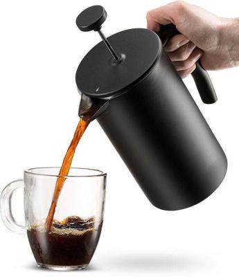 Pressão térmica de café francesa de 1000 ml Pressão de café de aço inoxidável de parede dupla