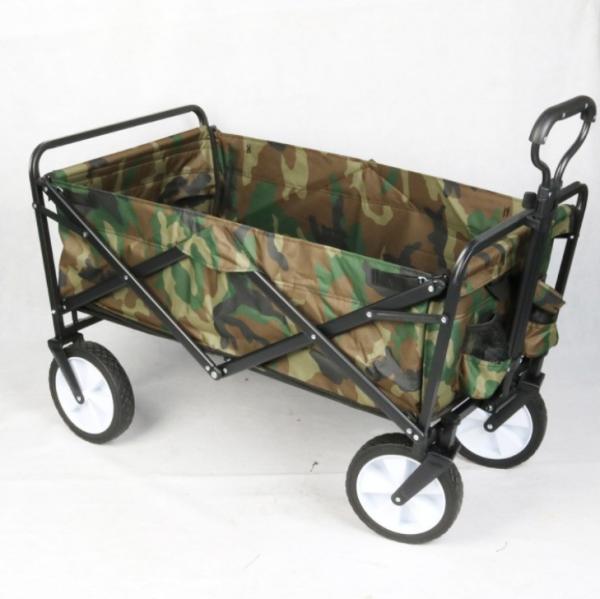 Portable Steel Iron Folding Wagon for Garden Camping Multipurpose Outdoor Tools Trolley