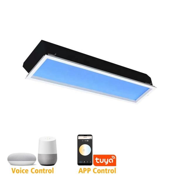 Smart LED Fake Ceiling Skylight – 1ft x 4ft Panel, 80W Energy-Efficient, Tunable White Light (2100K-7800K), Works with Tuya, Google Assistant, Zigbee & DALI-2