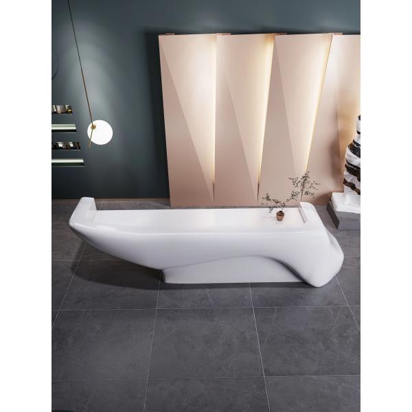 White Lacquered Fiberglass Reception Desk For Hotel Lobby Beauty Salon