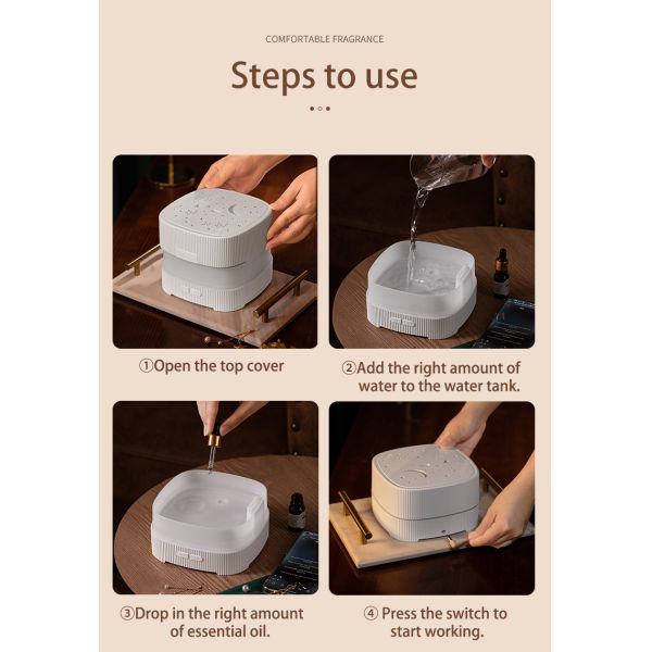 500mL Ultrasonic Aroma Air Humidifier Diffuser Machine With Noise Music Sleeping Sound