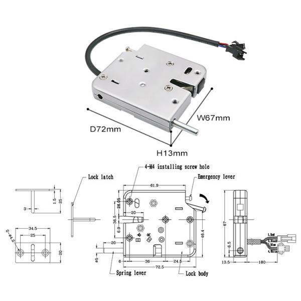 Rustproof замок шкафа соленоида, небольшой замок соленоида 1.2A