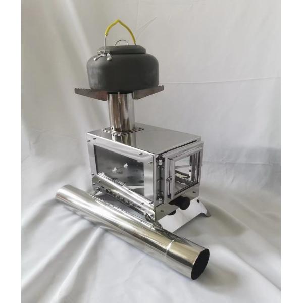 Horno de calefacción portátil de leña de acero inoxidable estufa de campamento para exteriores