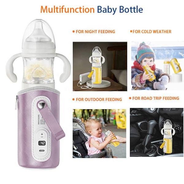 Anti-Colic 240ml Formula Making  Mixing Dispenser Baby Bottle  With Travel Bottle warmer USB 240ml 3 in 1  Night Feeding