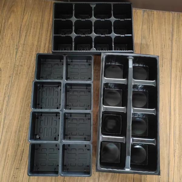 12 plateaux en grille noir avec trous plateaux en plastique en PP pour la plantation de semences agricoles plateaux hydroponiques