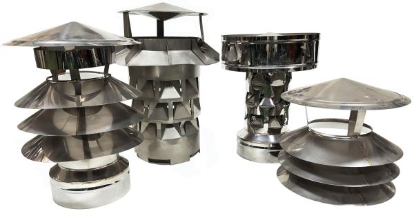 125mm Chimney Cowl Anti Rain Guard Stainless Steel 304 For Gas Fireplace