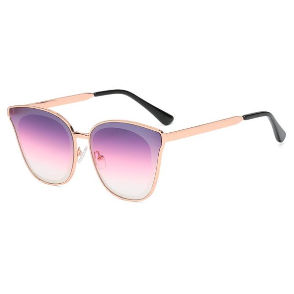 Womens Cat Eye Metal Frame Sunglasses Mirrored Tint Lenses CE