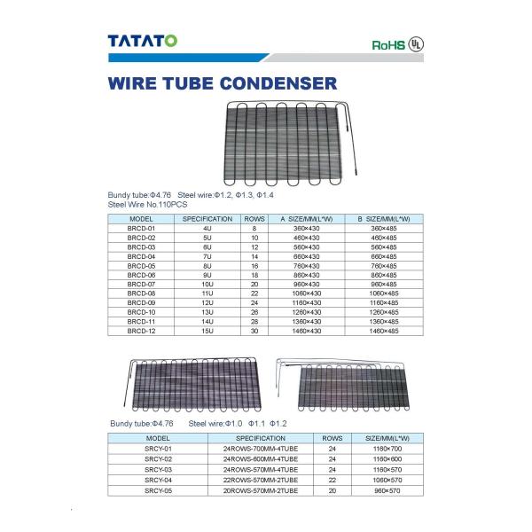 Different Specifications Wire On Tube Condenser / Refrigerator Spare Parts